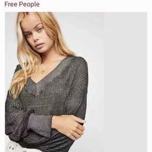 We The Free | Free People Gray South Side Thermal Shirt